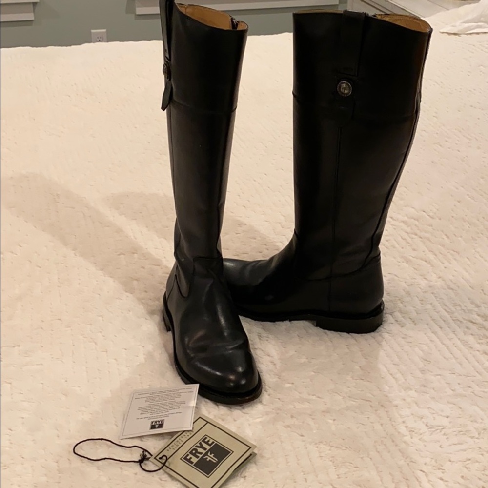 Frye Jayden Button Tall Black Leather Boots